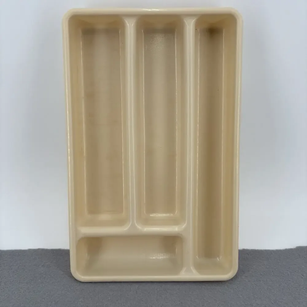 Vintage 0522 RUBBERMAID Cream/Almond Cutlery Utensil Tray 11-1/2” x 7-1/4”